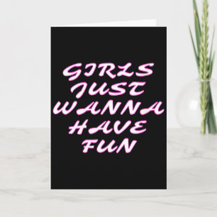 Womens Girls Just W Have Fun V-neck  Card