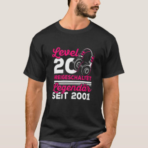 Womens Girls Level 20th Birthday Gamer Vintage 200 T-Shirt