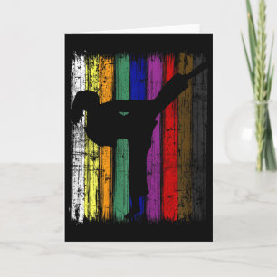 Womens Girls Silhouette Karate Belt Colours Card