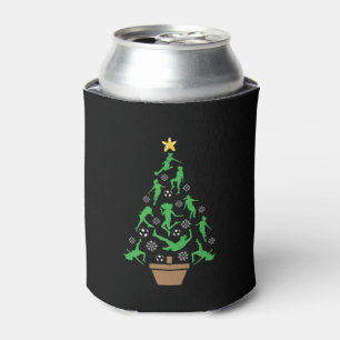 Women's Girls Soccer Christmas Tree Can Cooler