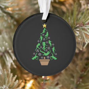 Women's Girls Soccer Christmas Tree Ornament
