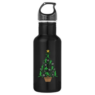 Women's Girls Softball Christmas Tree 532 Ml Water Bottle