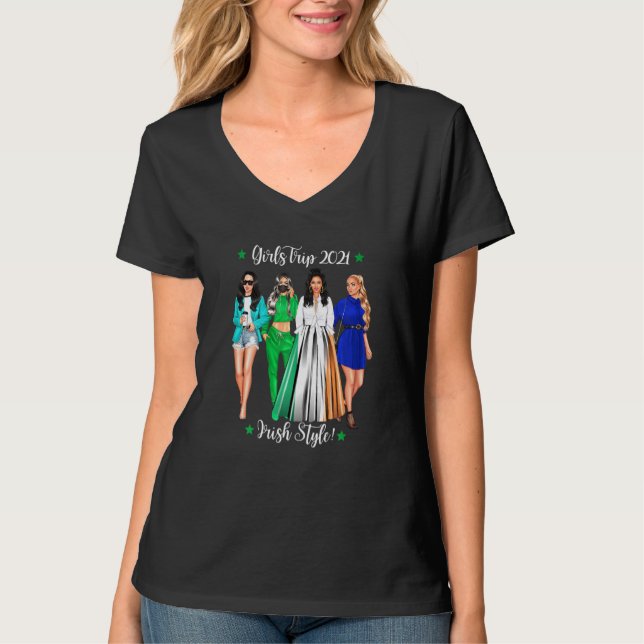 Womens Girls Trip Irish Vacation Woman Hen Do Holi T-Shirt (Front)