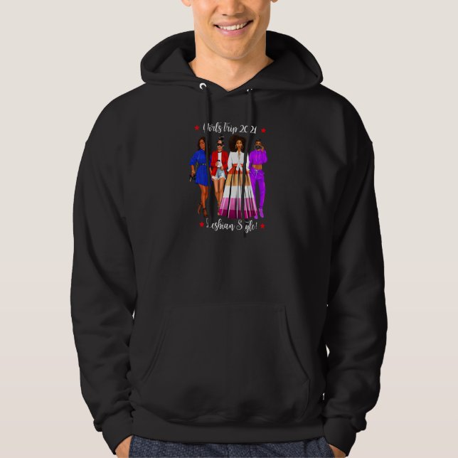Womens Girls Trip Lesbian Vacation Gay Woman Hen D Hoodie (Front)