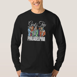 Womens Girls Trip Philadelphia  Melanin Bestie & B T-Shirt