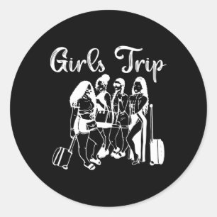 Womens Girls Trip Vacation Travel Wedding Classic Round Sticker