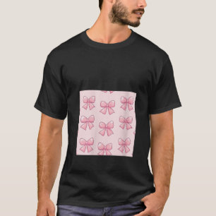 Womens Girly Bow in Watercolor coquette Aesthetic  T-Shirt