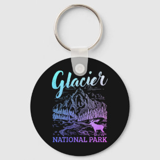 Womens Glacier National Park Montana Vintage Pnw Key Ring