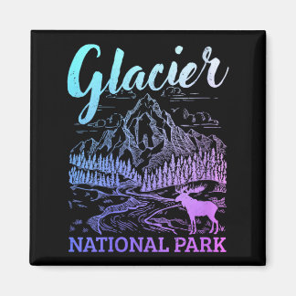 Womens Glacier National Park Montana Vintage Pnw Magnet