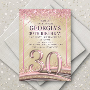 Womens Glam 30th Birthday Invitation