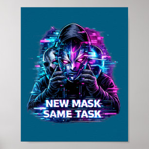 Women's Glitch Persona Affirmation _ New Mask Same Poster
