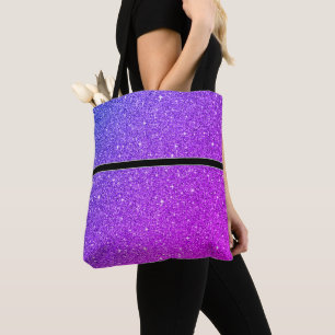 Women's Glitter Tote Bag With Black Stripe