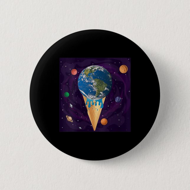 Womens Global Warming, Environmental Protection, 6 Cm Round Badge (Front)