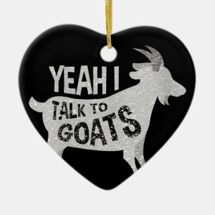 Womens Goat Lovers Goat Joke Gift Ceramic Tree Decoration