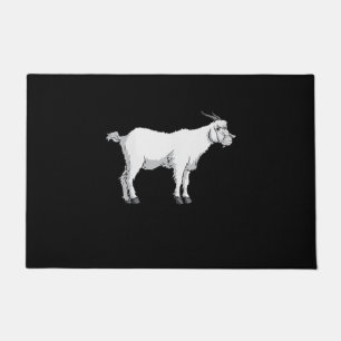 Womens Goat Wearing Medical Face Mask Funny Goat Doormat