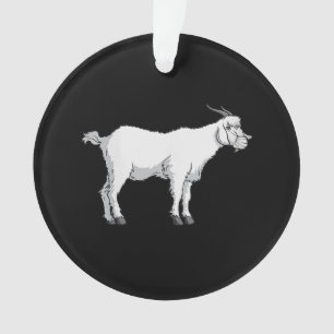 Womens Goat Wearing Medical Face Mask Funny Goat Ornament
