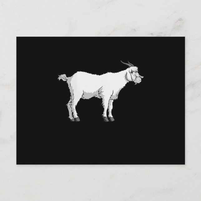 Womens Goat Wearing Medical Face Mask Funny Goat Postcard (Front)