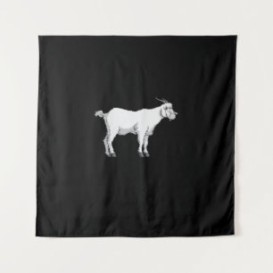 Womens Goat Wearing Medical Face Mask Funny Goat Tapestry
