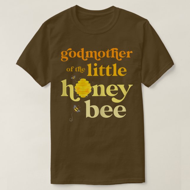 Womens Godmother of Little Honey Bee Birthday Gend T-Shirt (Design Front)