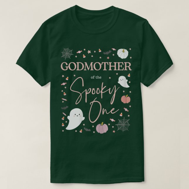 Womens Godmother of Spooky One Girl First Birthday T-Shirt (Design Front)