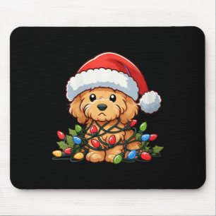 Womens Goldendoodle Christmas Lights Dog Funny Xma Mouse Pad