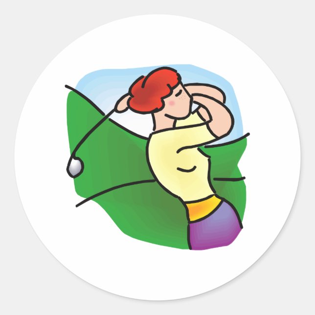Womens Golf Classic Round Sticker (Front)