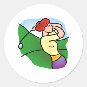 Womens Golf Classic Round Sticker