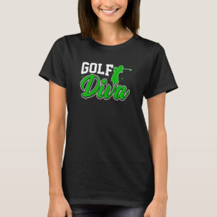 Womens Golf Diva  Funny Golfing Golf Lover Women L T-Shirt