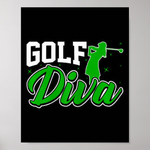 Womens Golf Diva - Funny Golfing Golf Lover Women  Poster