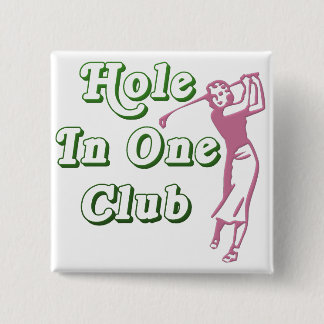 Womens Golf Hole in One Memento 15 Cm Square Badge