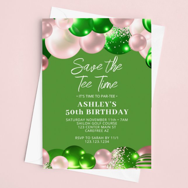 Women's Golf Par-Tee 50th Birthday Save The Date (Creator Uploaded)