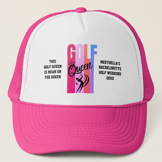 Women's GOLF QUEEN Custom Trucker Hat (Front)