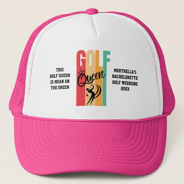 Women's GOLF QUEEN Custom Trucker Hat (Front)
