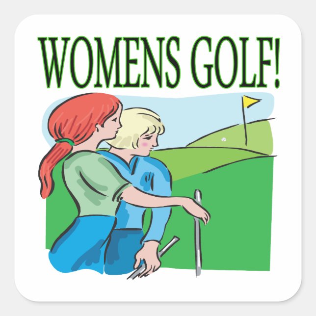 Womens Golf Square Sticker (Front)