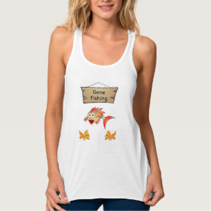 womens gone fishing tank top shirt