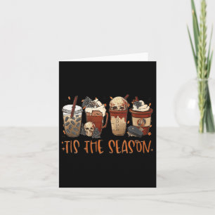 Womens Goth Coffee Pumpkin Spice Latte Autumn Fall Card