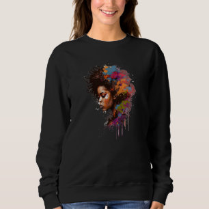 Womens Graffiti Afro Black Women African American Sweatshirt
