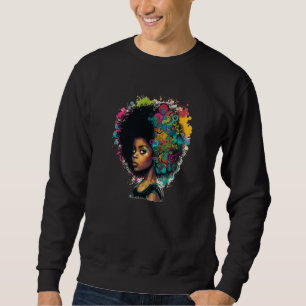 Womens Graffiti Afro Black Women African American  Sweatshirt
