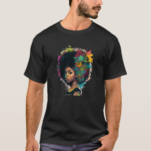 Womens Graffiti Afro Black Women African American T-Shirt