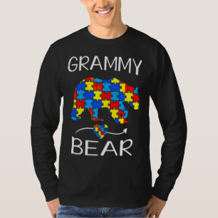 Womens Grammy Bear Autism Awareness Love Support A T-Shirt