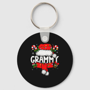 Womens Grammy Christmas Pajama Santa Claus Family Key Ring