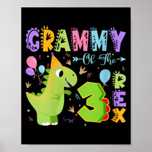 Womens Grammy Of The 3rd Birthday T-Rex 3rd Poster
