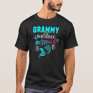 Womens Grammy Of The Birthday Mermaid Mothers Day T-Shirt