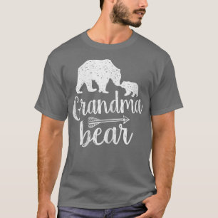 Womens Grandma Bear Trendy Arrow Typography  T-Shirt