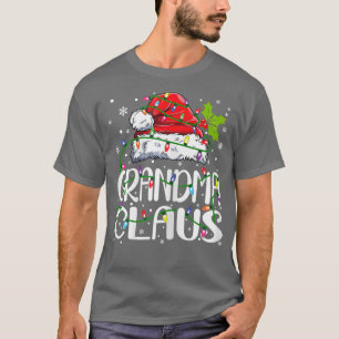 Womens Grandma Claus Christmas Lights Pajama Fami T-Shirt