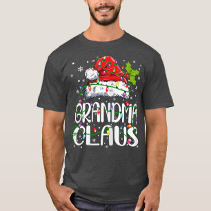 Womens Grandma Claus  Christmas Lights Pajama Fami T-Shirt