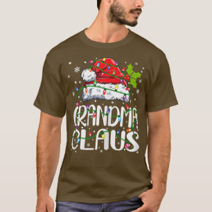 Womens Grandma Claus  Christmas Lights Pajama Fami T-Shirt