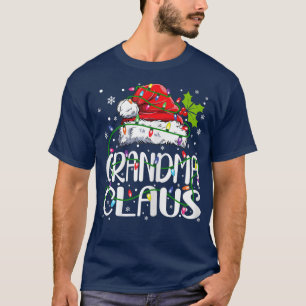 Womens Grandma Claus  Christmas Lights Pajama Fami T-Shirt