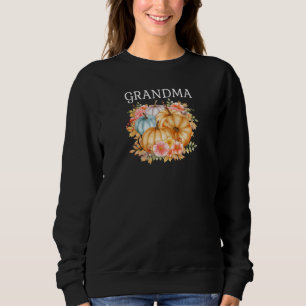 Womens Grandma Colorful Pumpkins Fall Autumn Flowe Sweatshirt