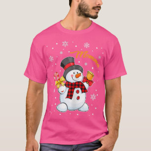 Womens Grandma Momma Snowman Candy Cane Christmas T-Shirt
